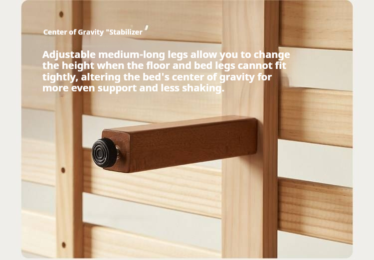 Poplar Solid Wood Bed — Vintage Style with Soft Backrest, Genuine Leather and Edge Finish