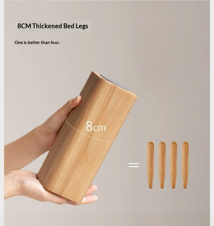 Ash Solid Wood Floating Bed — Modern Minimalist, Genuine Leather Upholstery