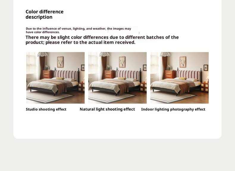 Fabric Soft Bed, American Vintage Retro Style