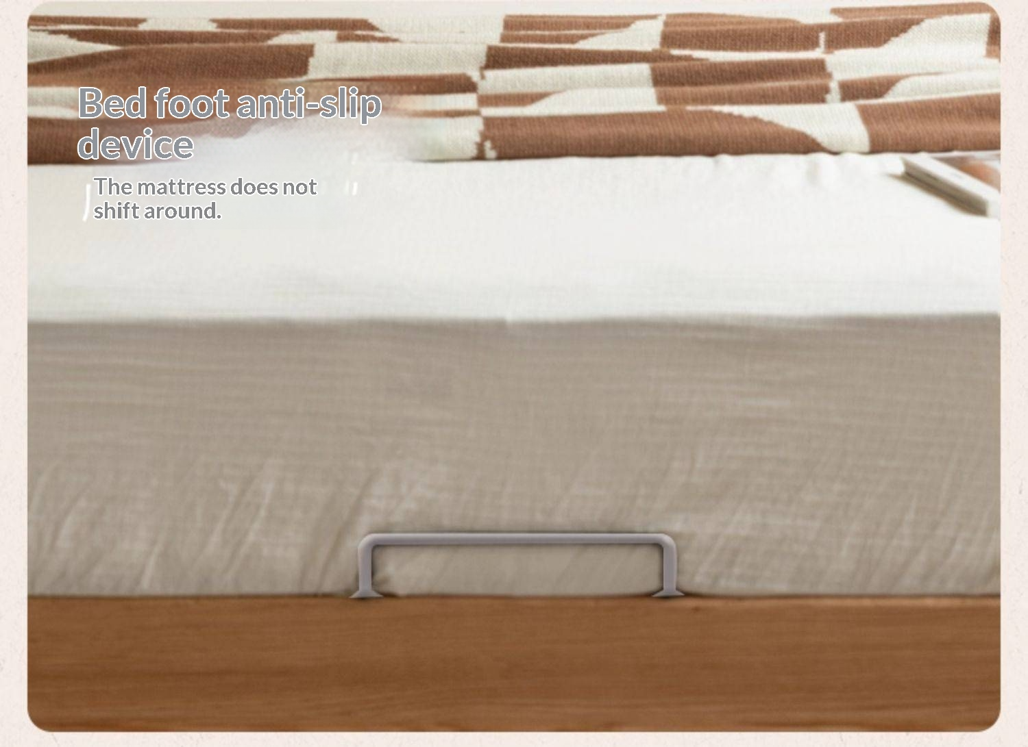 Oak Solid Wood Bed — Modern Minimalist with Genuine Leather and Soft Headboard
