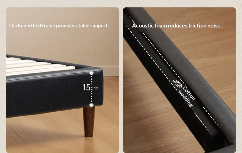 Genuine Leather Luxury Upholstered Bed American Style