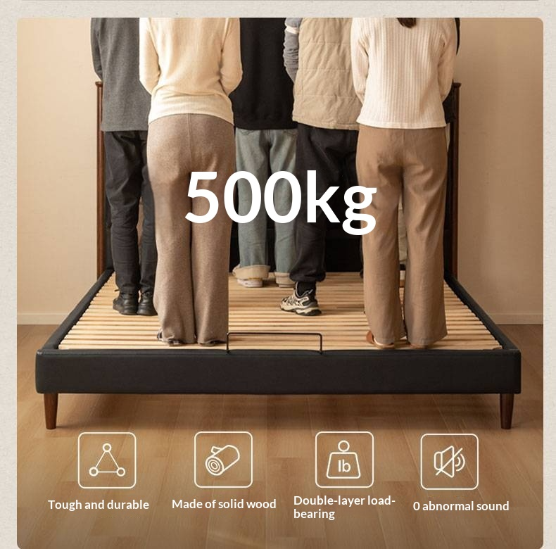 Genuine Leather Luxury Upholstered Bed American Style