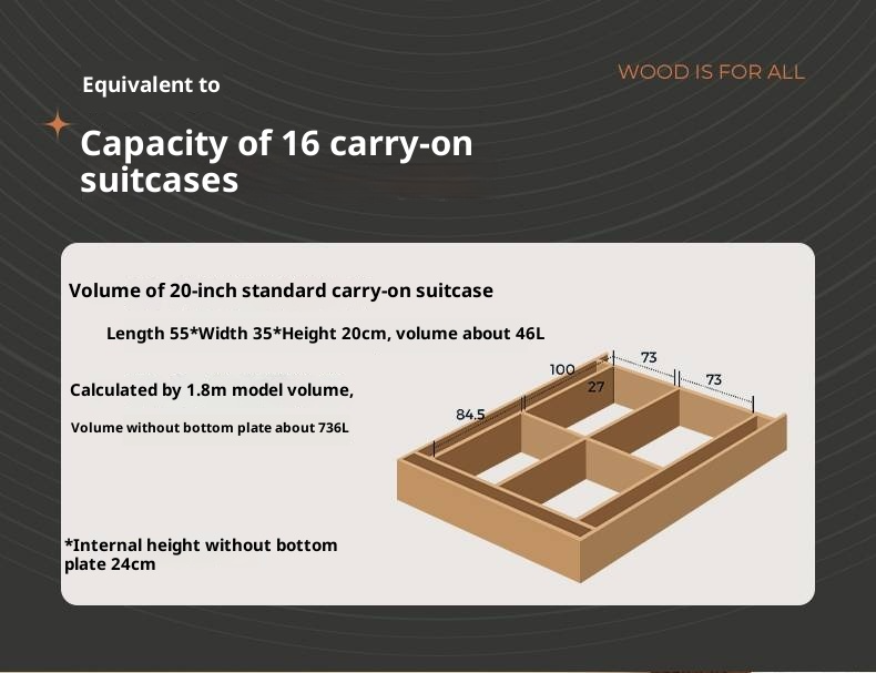 Poplar Solid Wood Suspended Luminous Box Bed