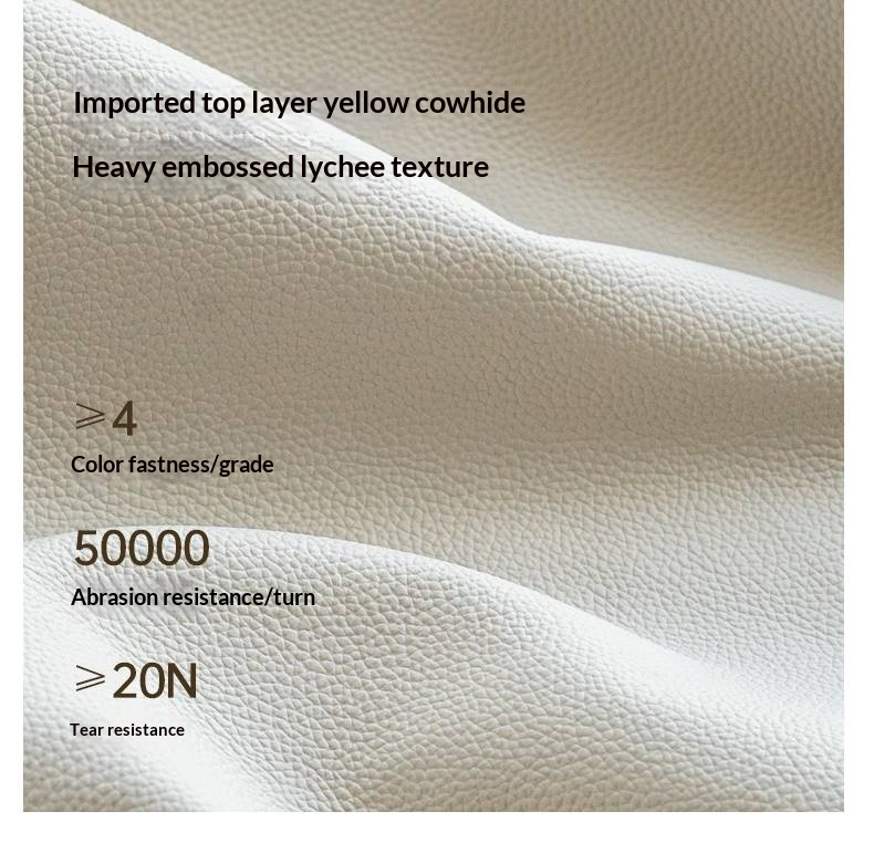 Genuine Leather Luxury Platform Box Bed, Headboard-Free Bed