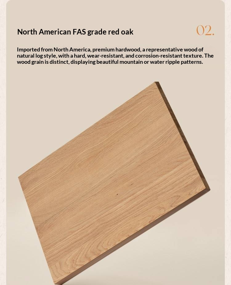 Oak Solid Wood Bed — Modern Minimalist with Genuine Leather and Soft Headboard