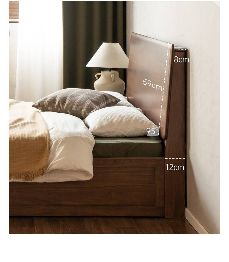 Black Walnut Solid Wood Box Bed — Luxury Multifunctional Storage Bed
