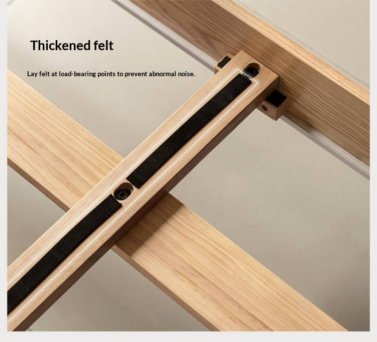 Ash Solid Wood Floating Bed — Modern Minimalist, Genuine Leather Upholstery