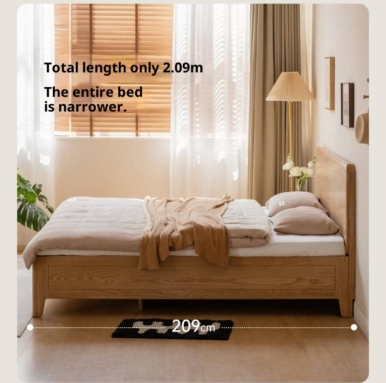 Ash, Oak Solid Wood Modern Minimalist High Box Bed