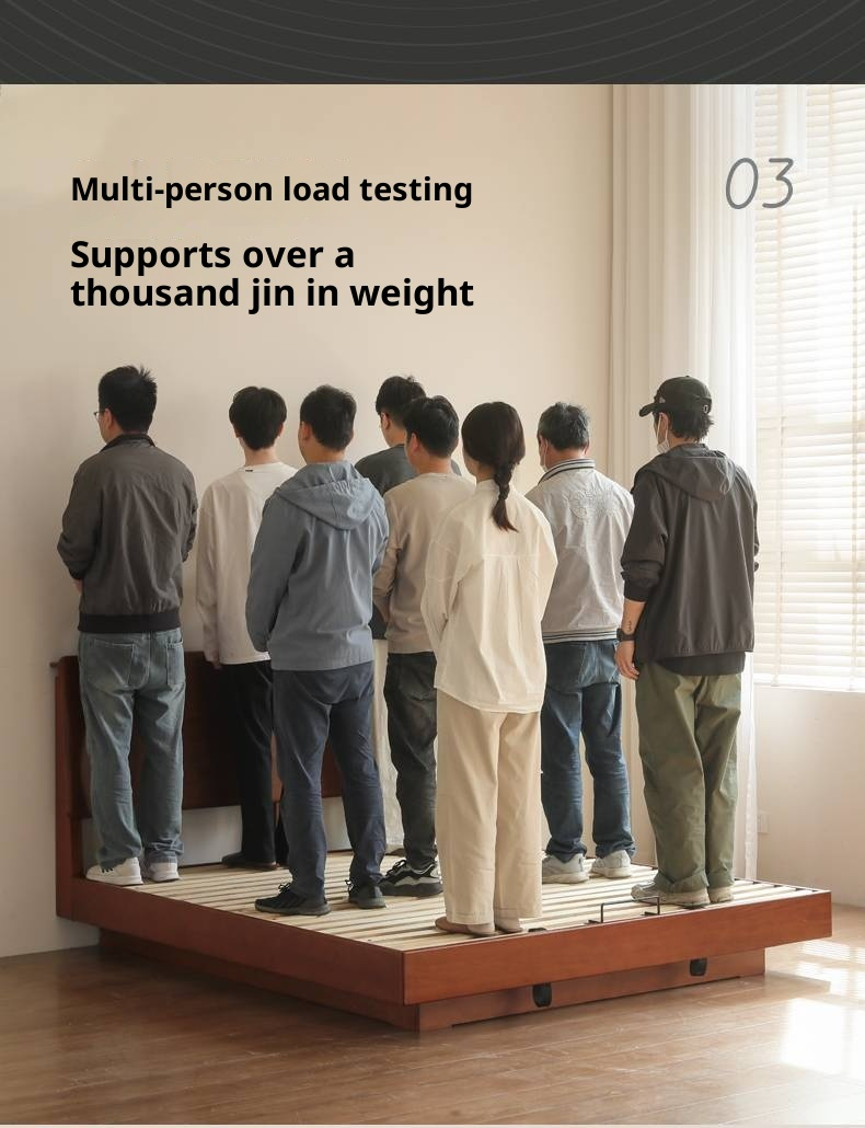 Poplar Solid Wood Suspended Luminous Box Bed