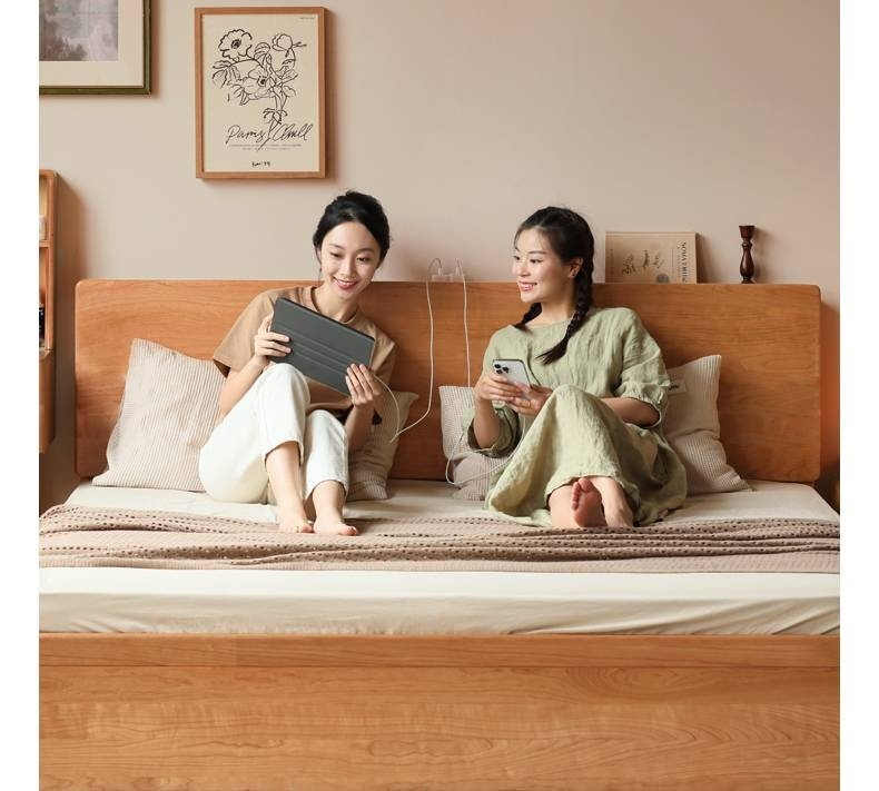 Cherry Solid Wood High-Pressure Box Bed