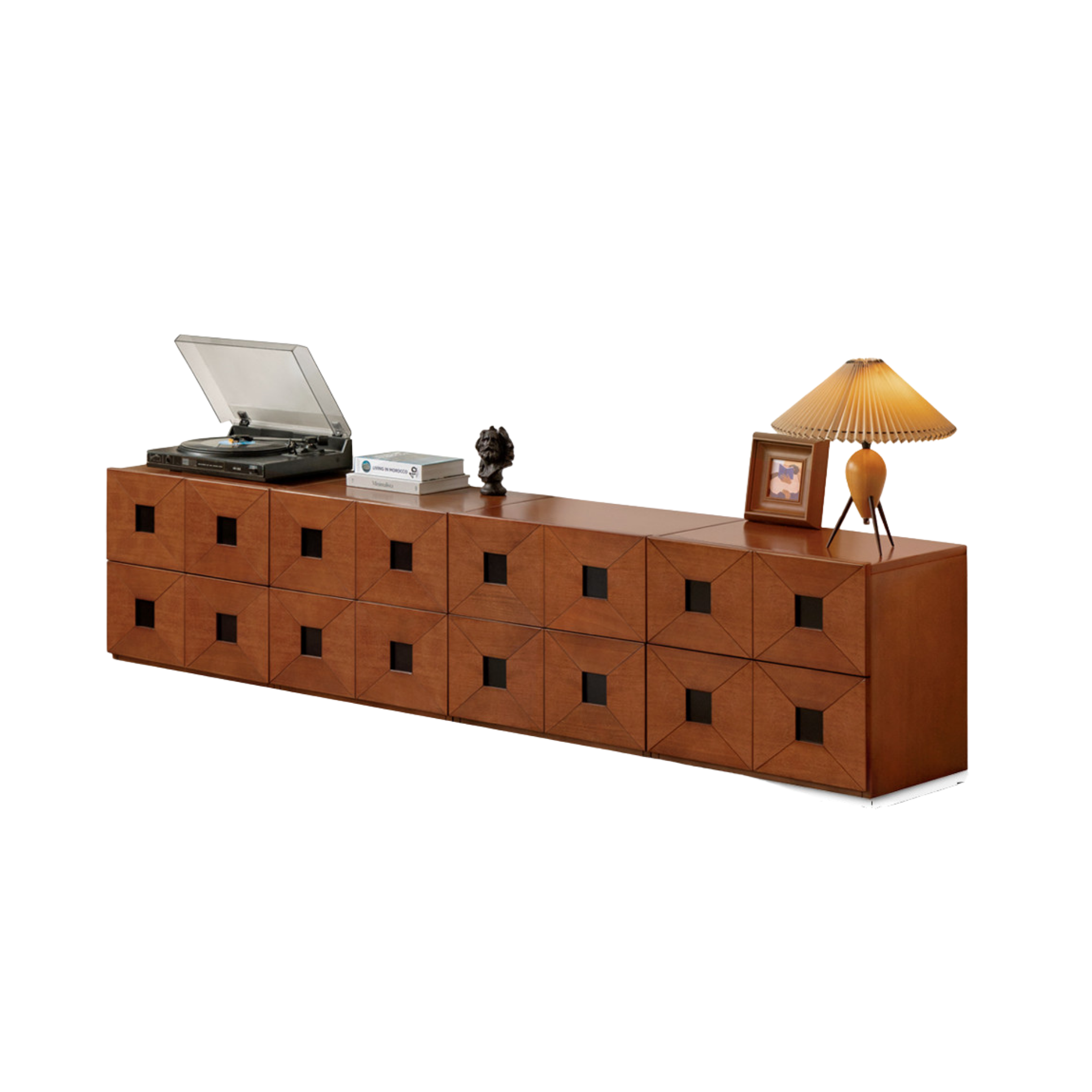 Poplar Solid Wood Modular TV Stand In Antique Style