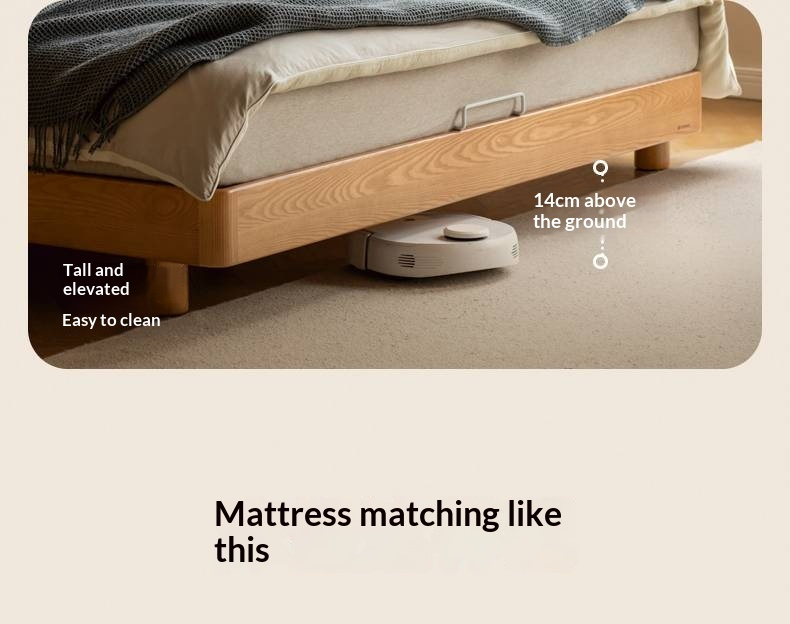 Ash Solid Wood Bed with Top Grain Cowhide Upholstery in Modern Minimalist Style