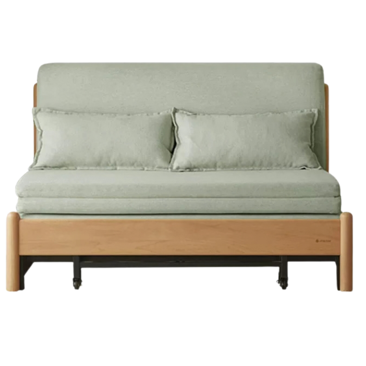 Beech Solid Wood Minimalist Pull-Out Sofa Bed