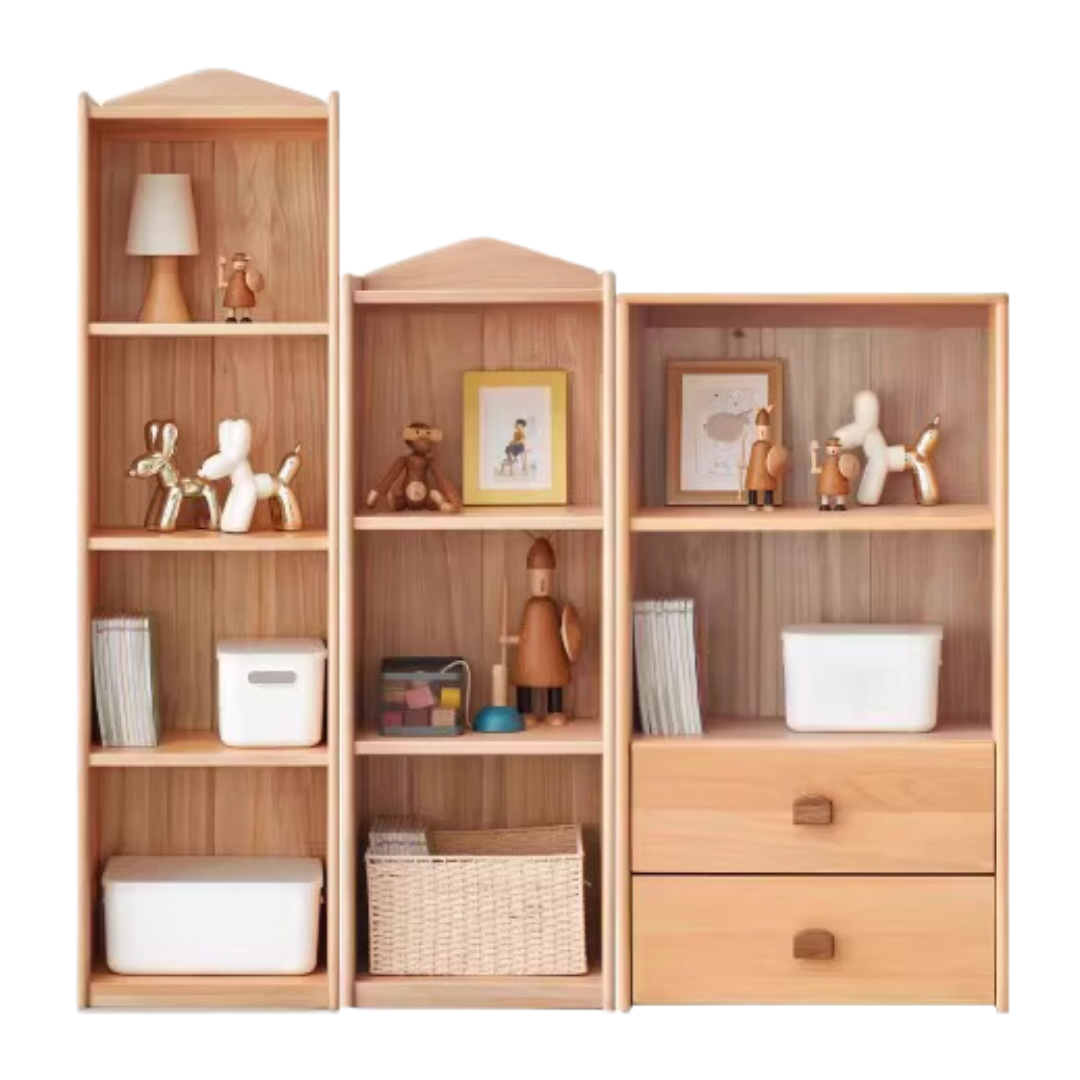 Beech solid wood combination Bookshelf, Cabinet