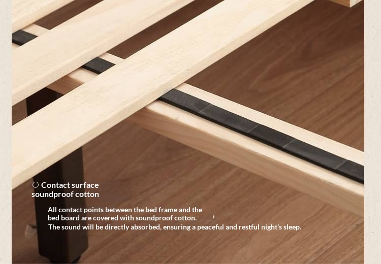 Poplar Solid Wood Bed — American Retro Style