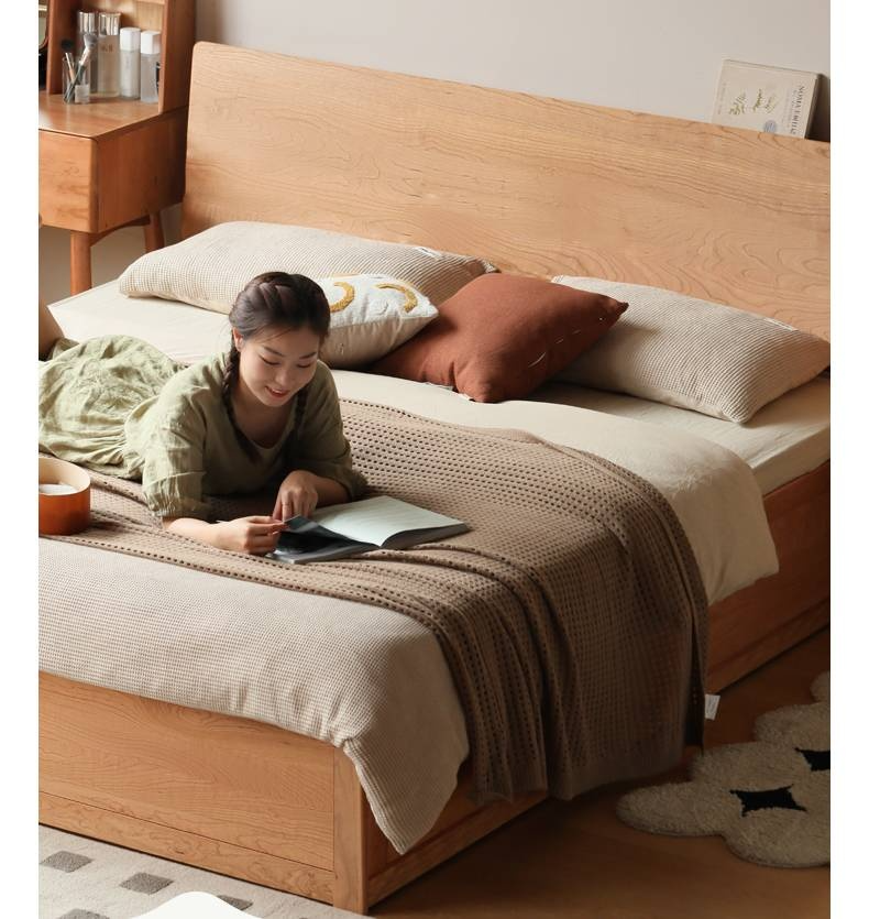 Cherry Solid Wood High-Pressure Box Bed