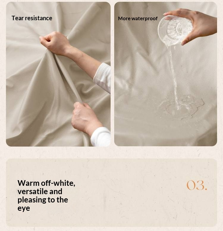 Oak Solid Wood Bed — Modern Minimalist with Genuine Leather and Soft Headboard