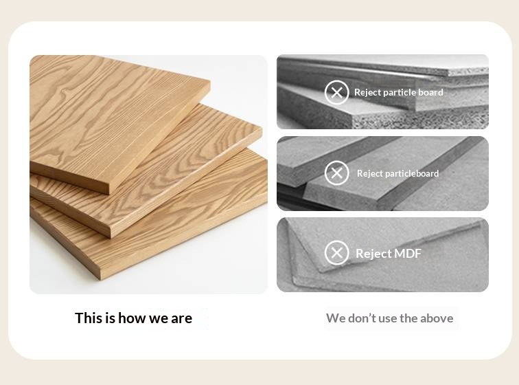 Ash Solid Wood Bed with Top Grain Cowhide Upholstery in Modern Minimalist Style