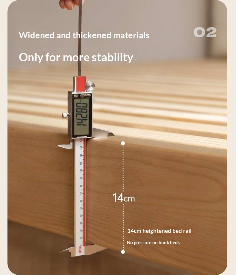 Ash Solid Wood Bed with Top Grain Cowhide Upholstery in Modern Minimalist Style