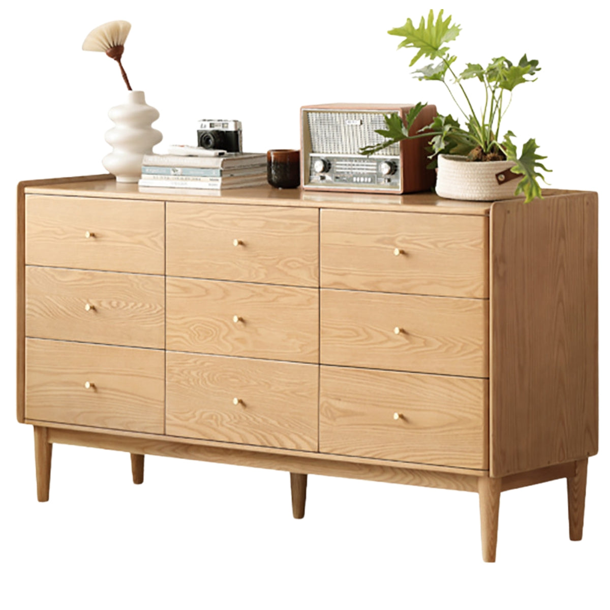 Ash Solid Wooden chest of drawers Cabinet)