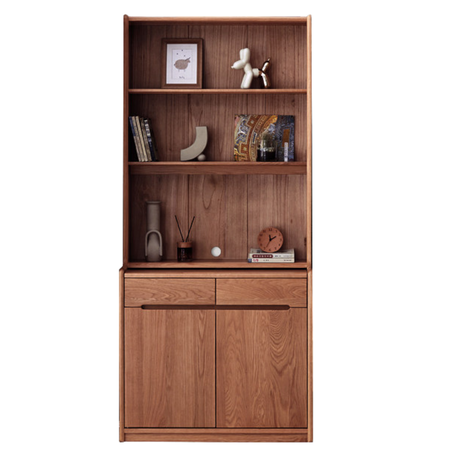 Oak Solid Wood Bookcase Free Combination Floor-to-ceiling Bookshelf