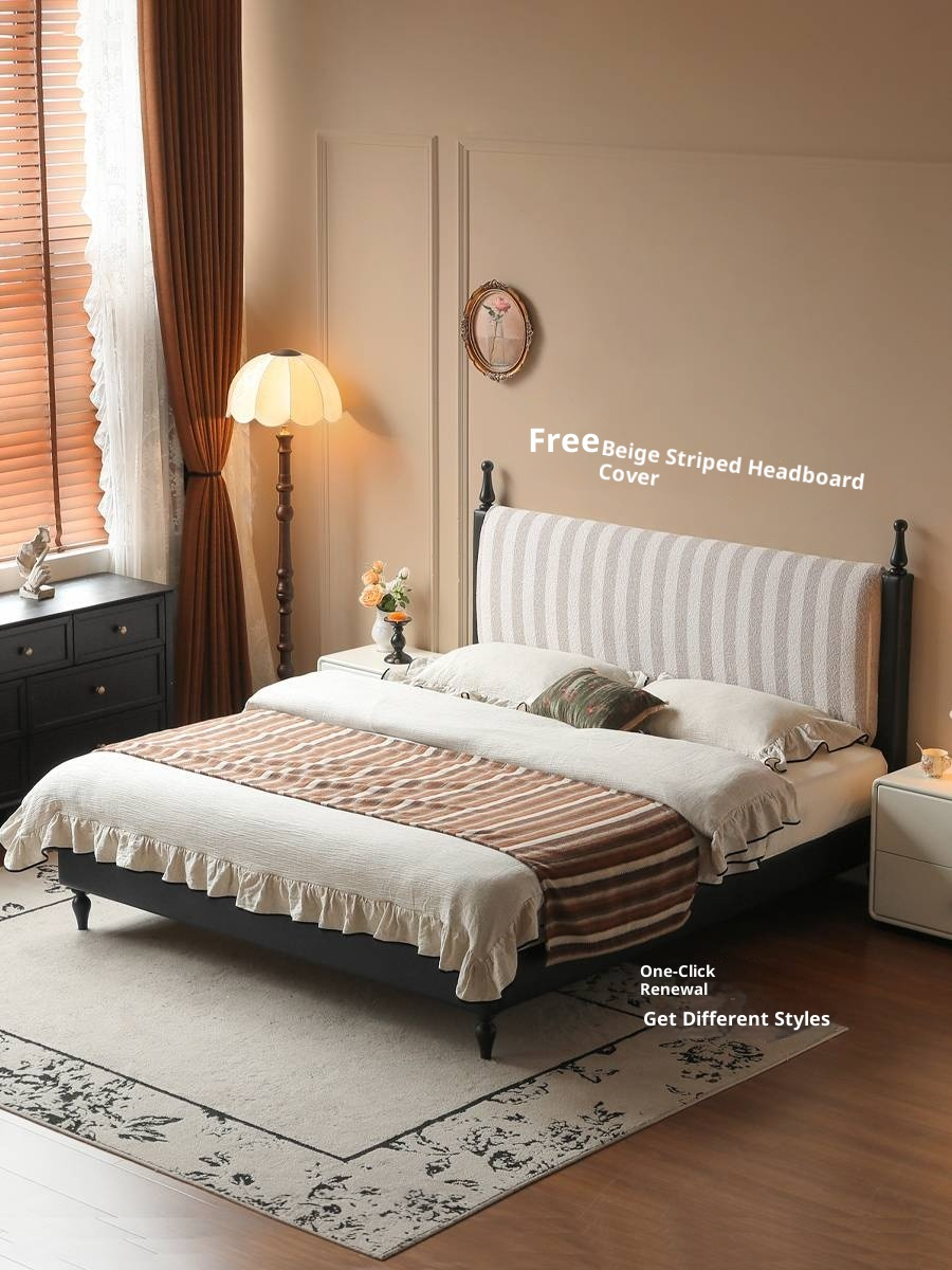 Fabric Soft Bed, American Vintage Retro Style