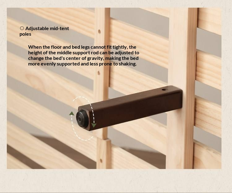 Poplar Solid Wood Bed — American Retro Style