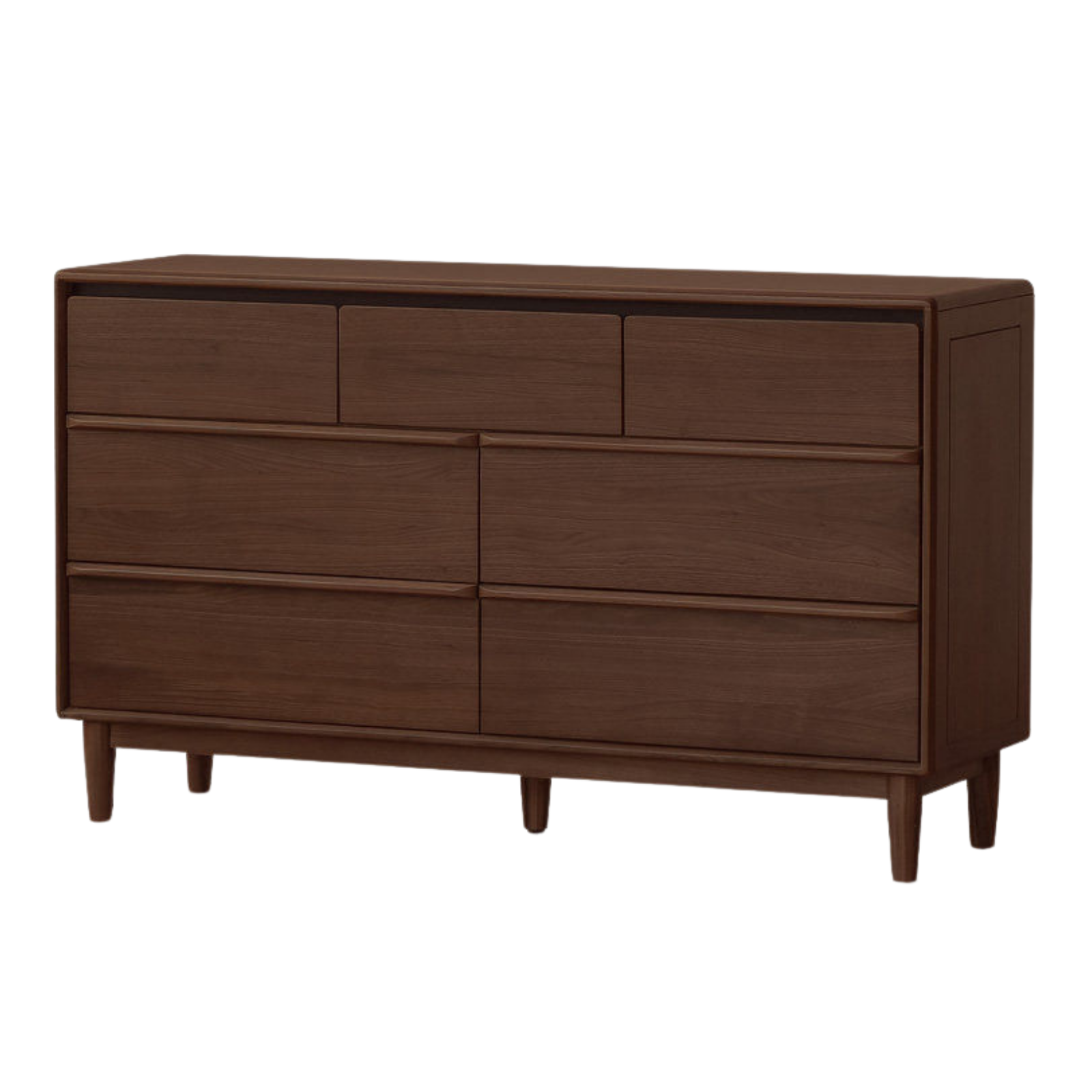 Black Walnut, Sandalwood Solid Wood, Solid Longan Hardwood Italian Light Luxury Chest of Drawers