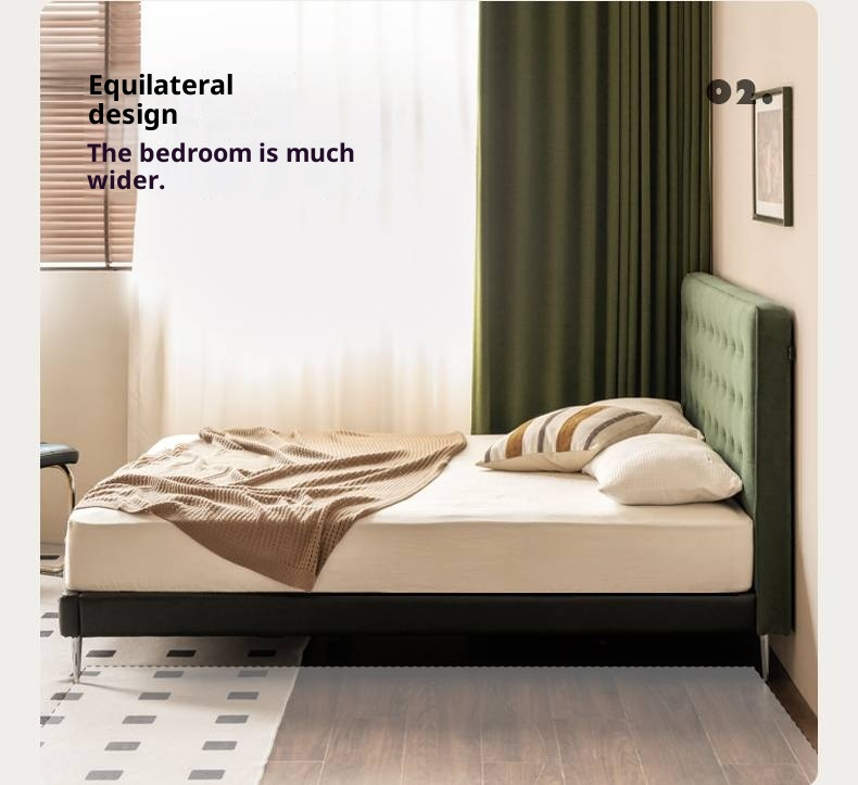 Fabric Velvet Soft Bed Bauhaus Vintage Style