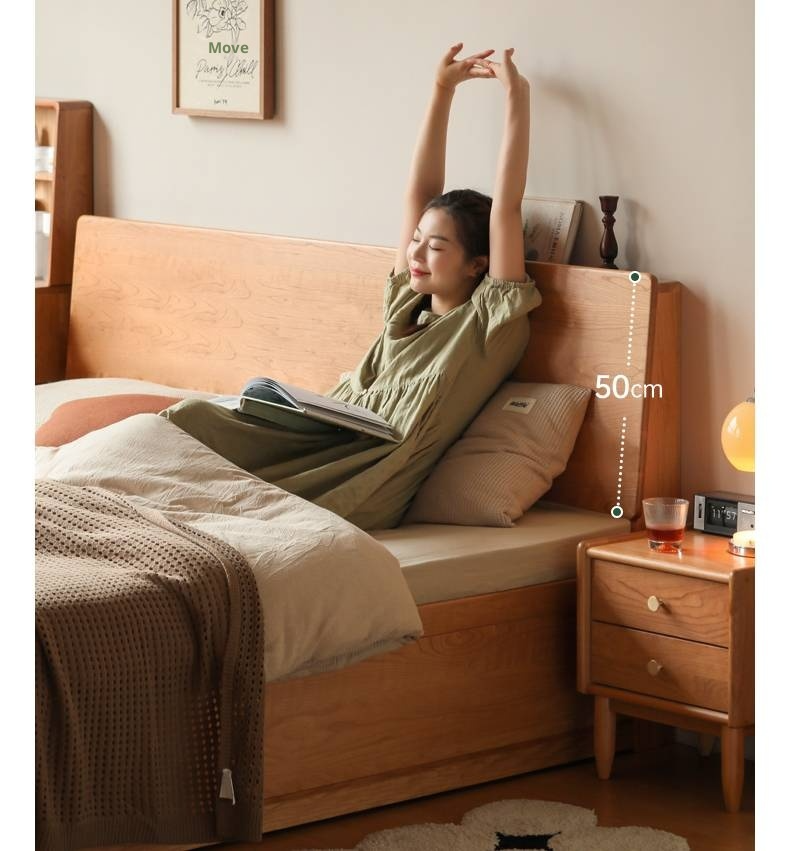 Cherry Solid Wood High-Pressure Box Bed