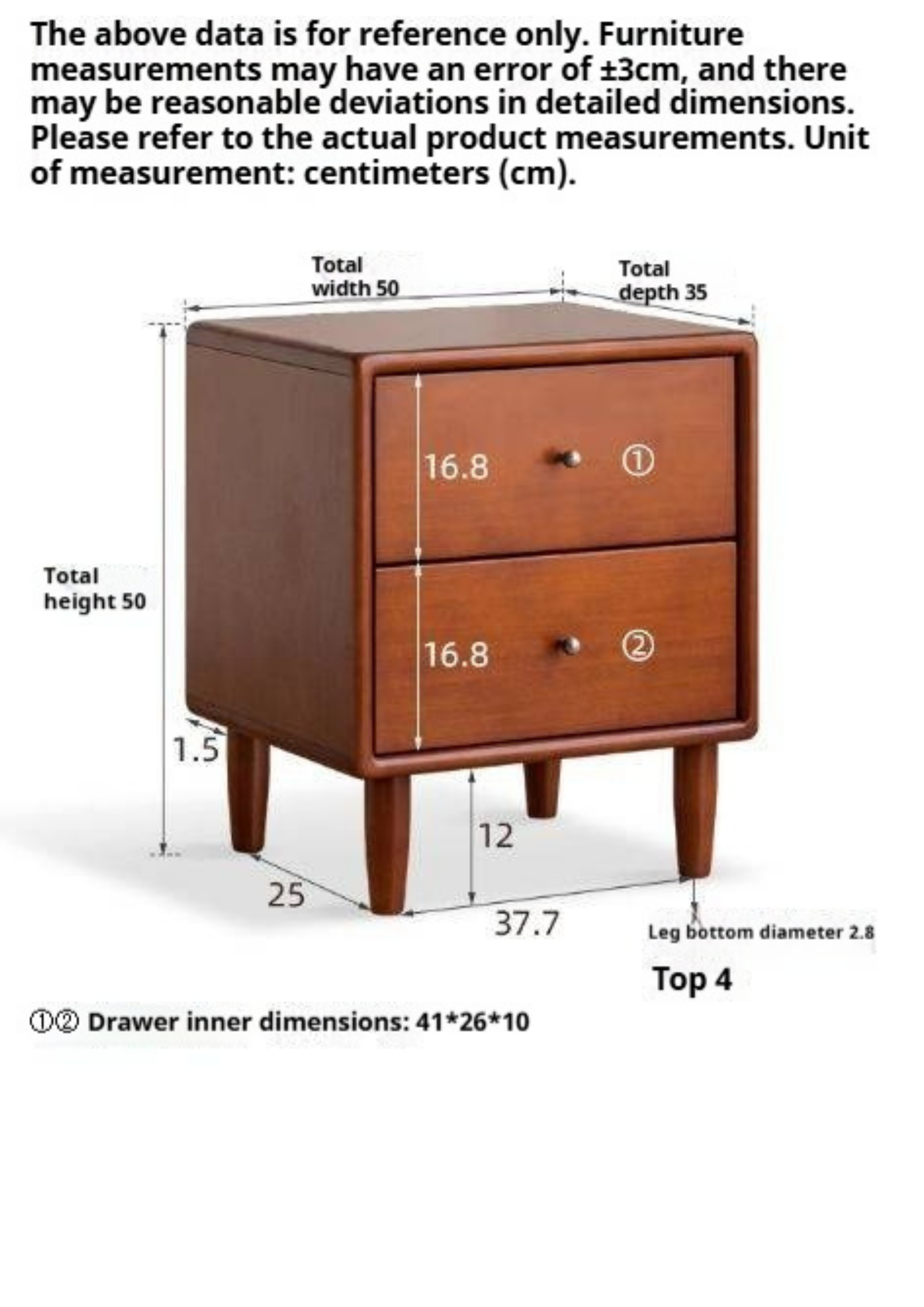 Poplar Solid Wood Antique Style Nightstand