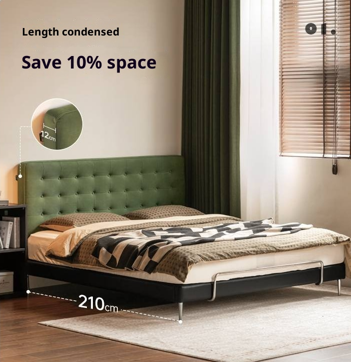 Fabric Velvet Soft Bed Bauhaus Vintage Style