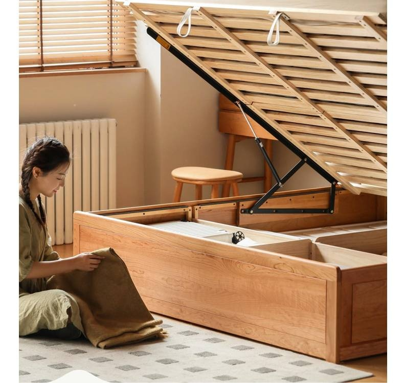 Cherry Solid Wood High-Pressure Box Bed