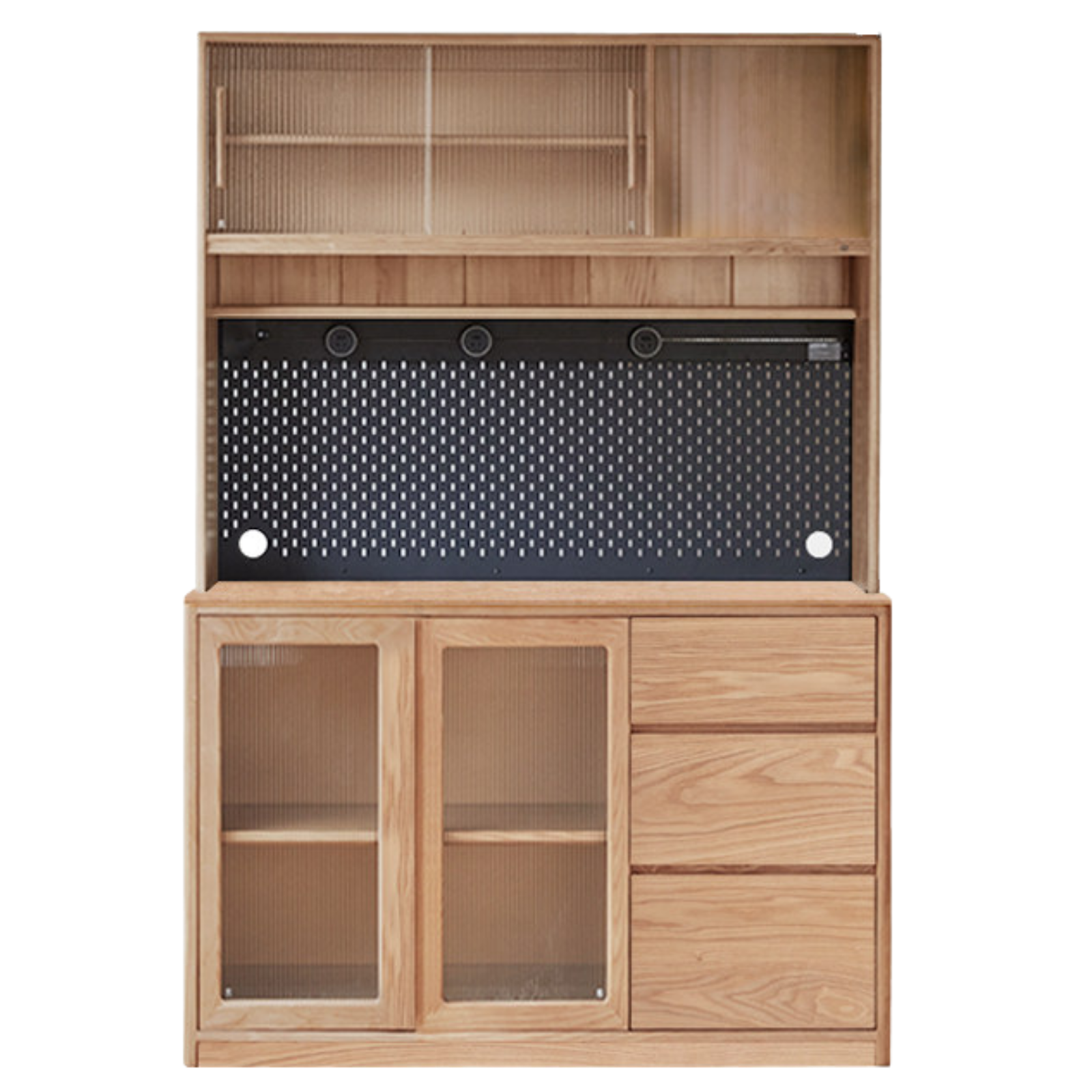 Ash Solid Wood White Wax Rock Plate Sideboard