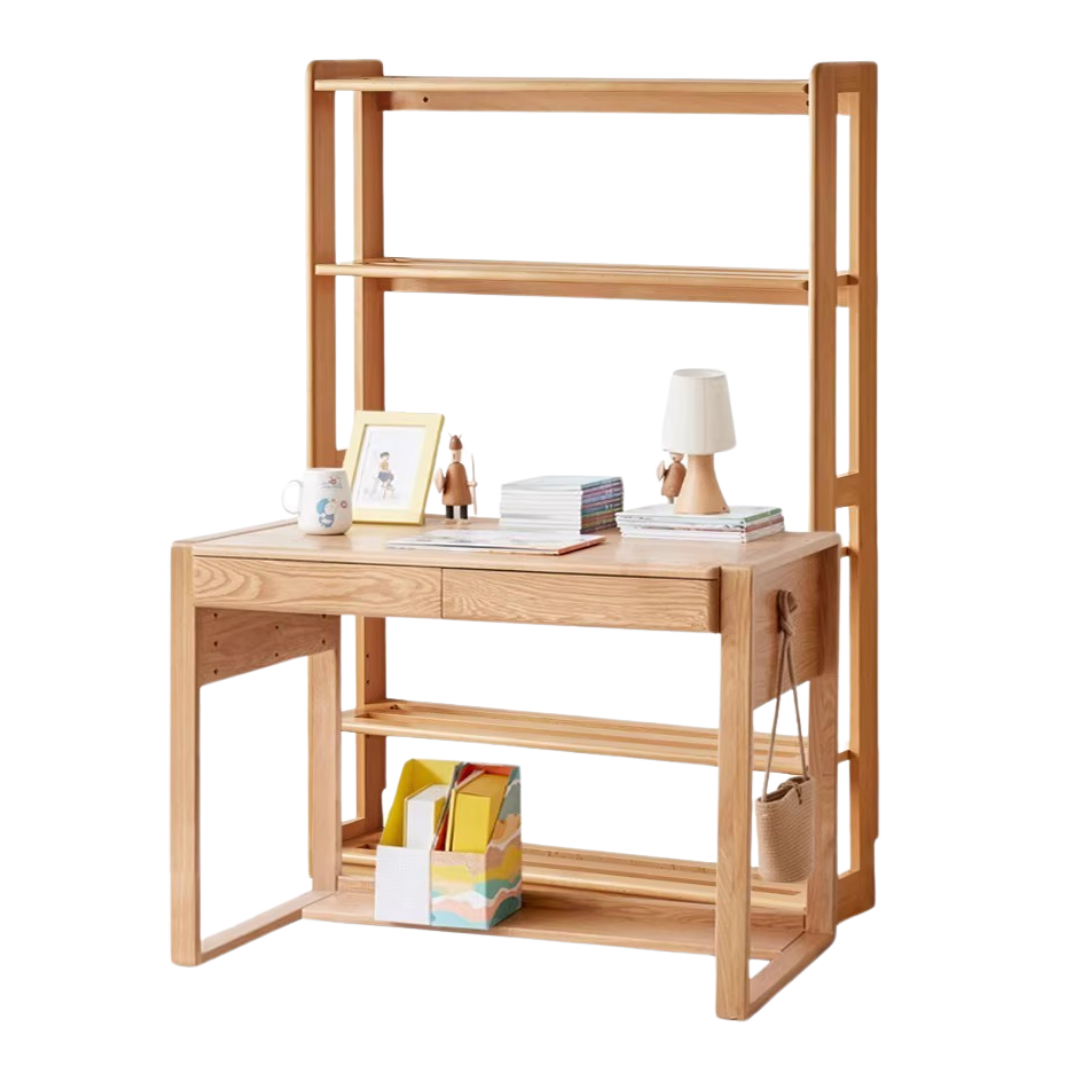 Beech, Oak solid wood Floor-to-ceiling bookshelf, toy storage