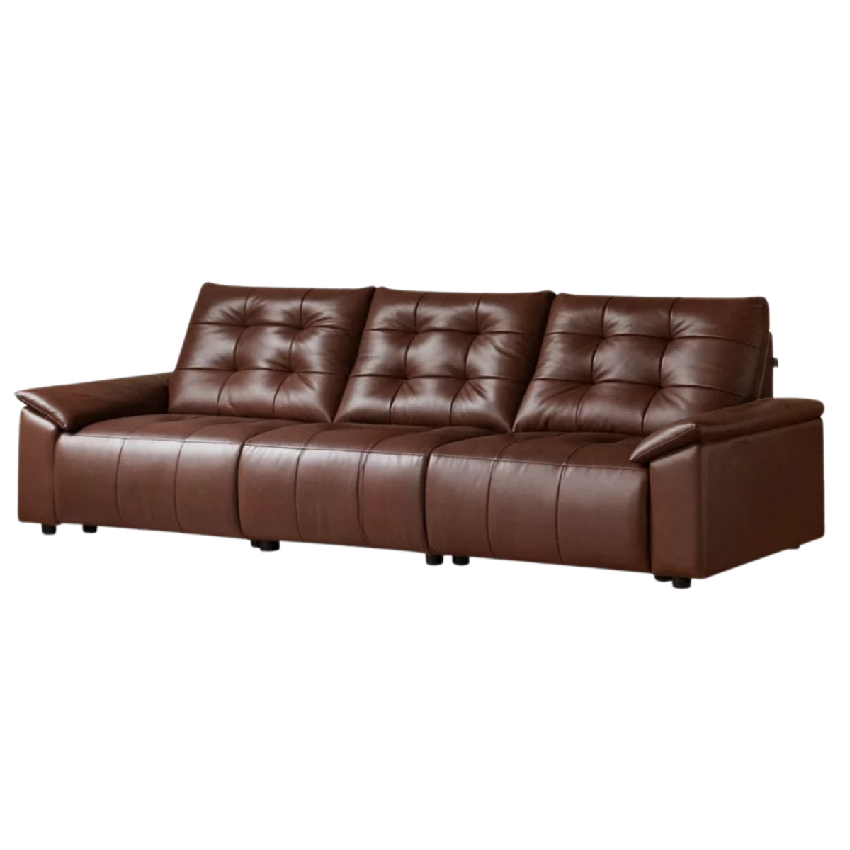 Genuine Leather Zero-Wall Recliner – Piano-Key Electric Sofa