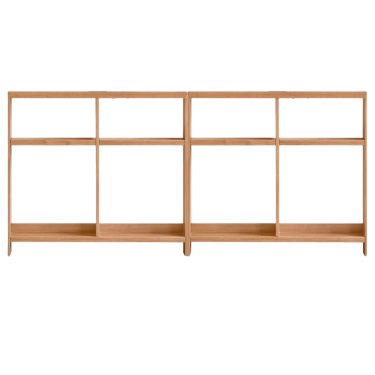 Solid RubberWood Sofa Back Console Table with Open Storage Shelves