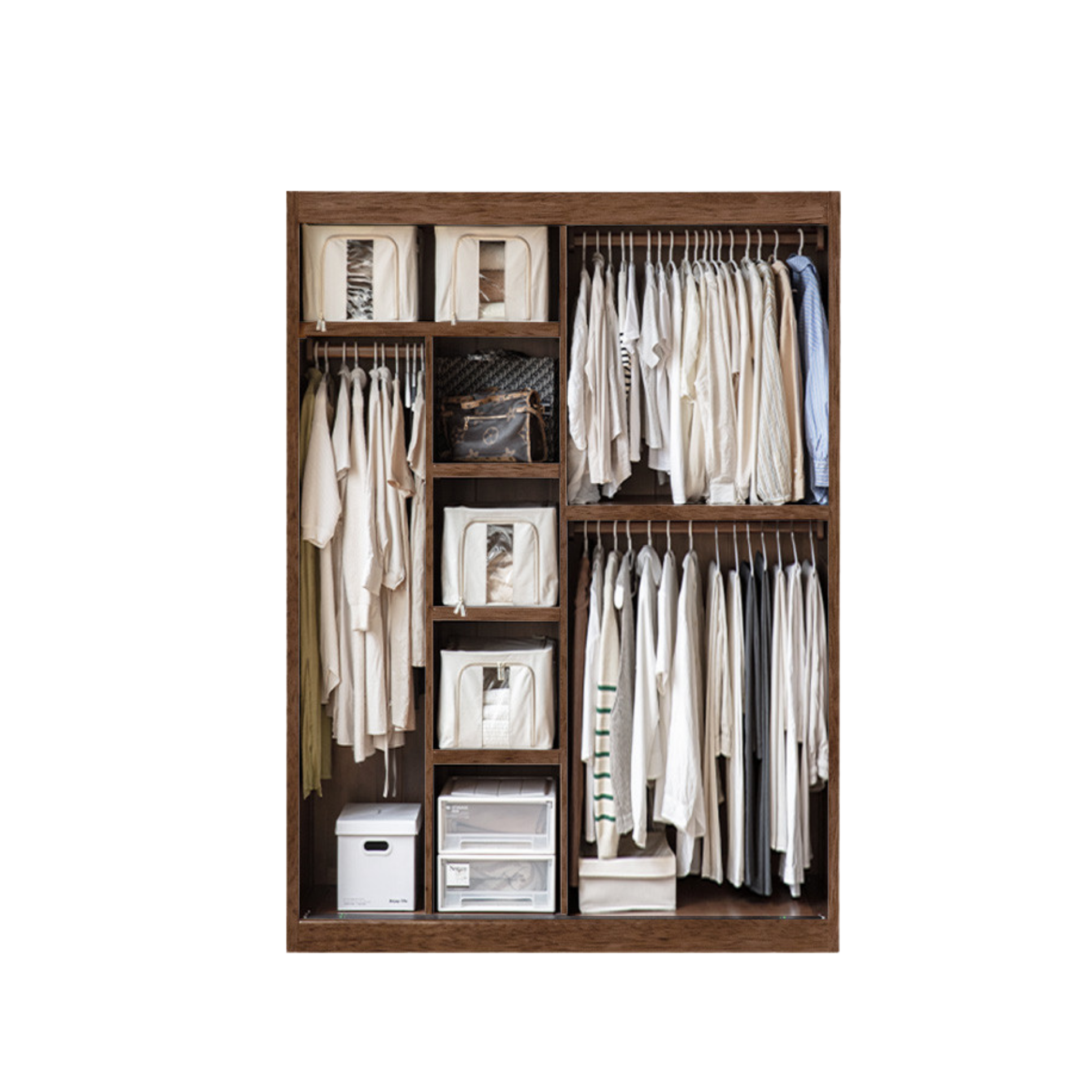 Golden Sandalwood Solid Wood Wardrobe