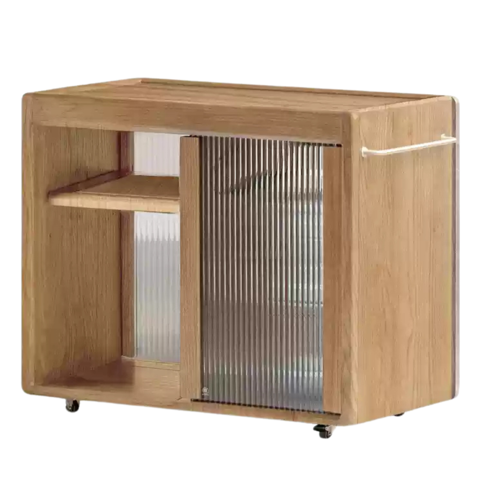 Ash, Oak, Black Walnut Solid Wood Mobile Tea Cabinet