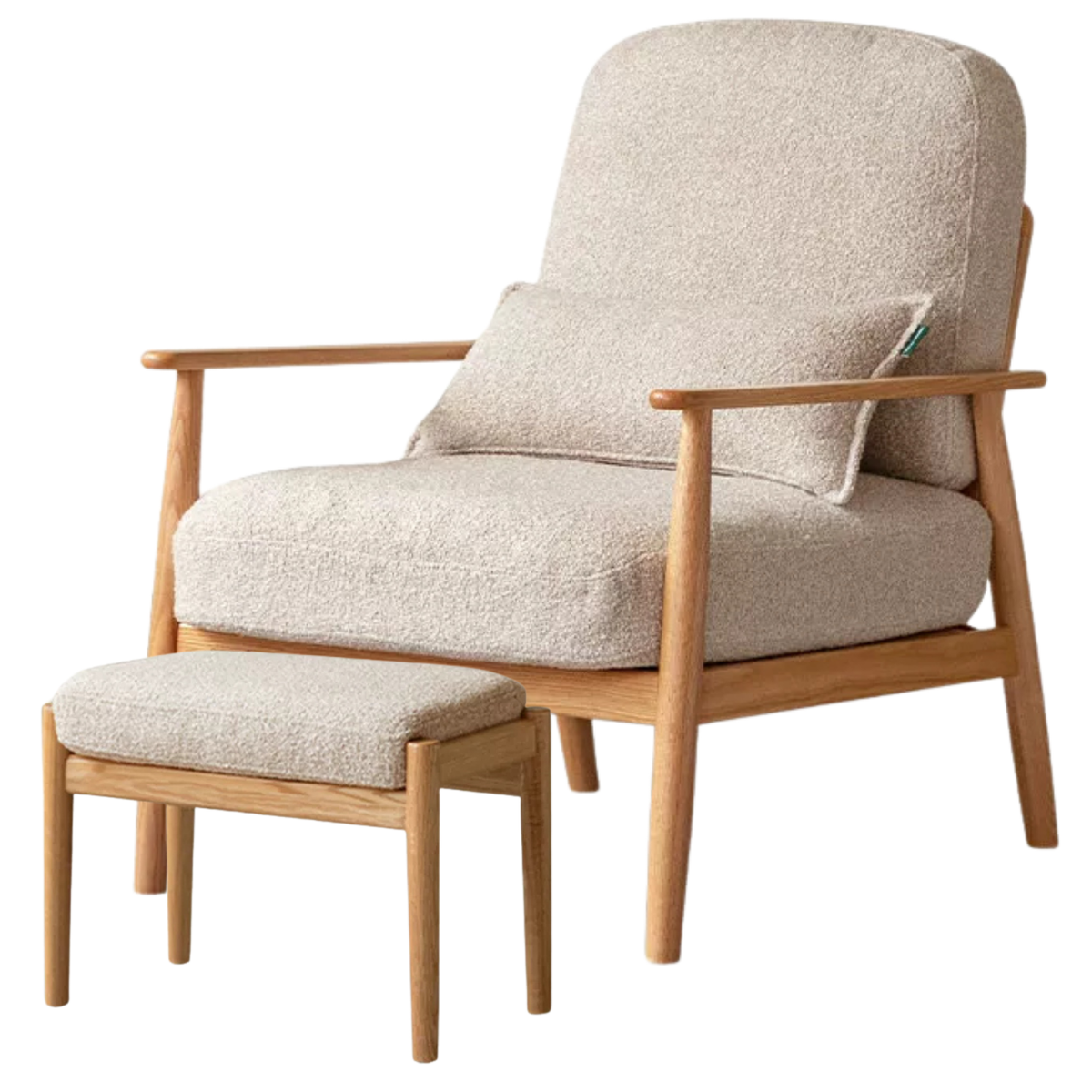 Oak Solid Wood Scandinavian Casual armChair