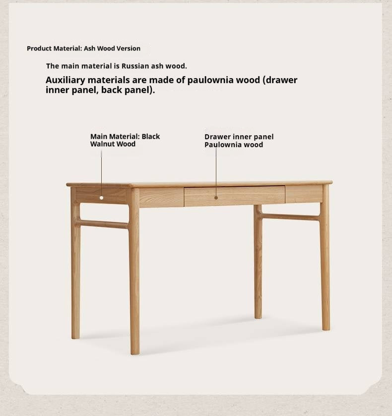 Ash Solid Wood Minimalist Modern Computer Desk