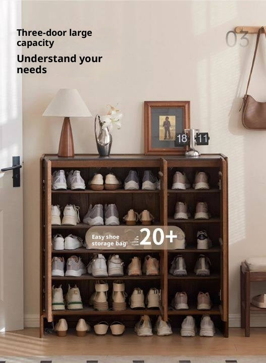 Oak Solid Wood Italian Light Luxury Shoe Cabinet