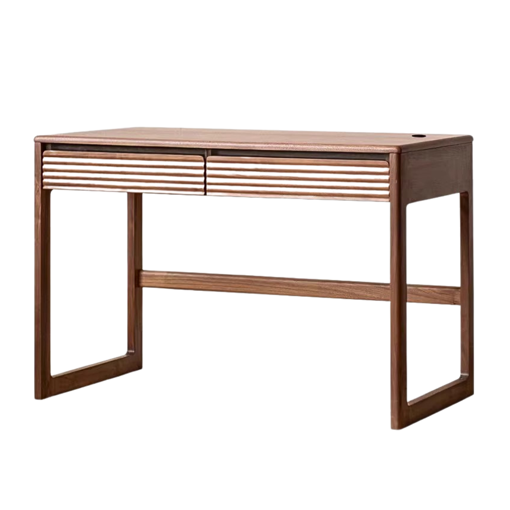 Black Walnut Solid wood desk Nordic with cabinet long table-