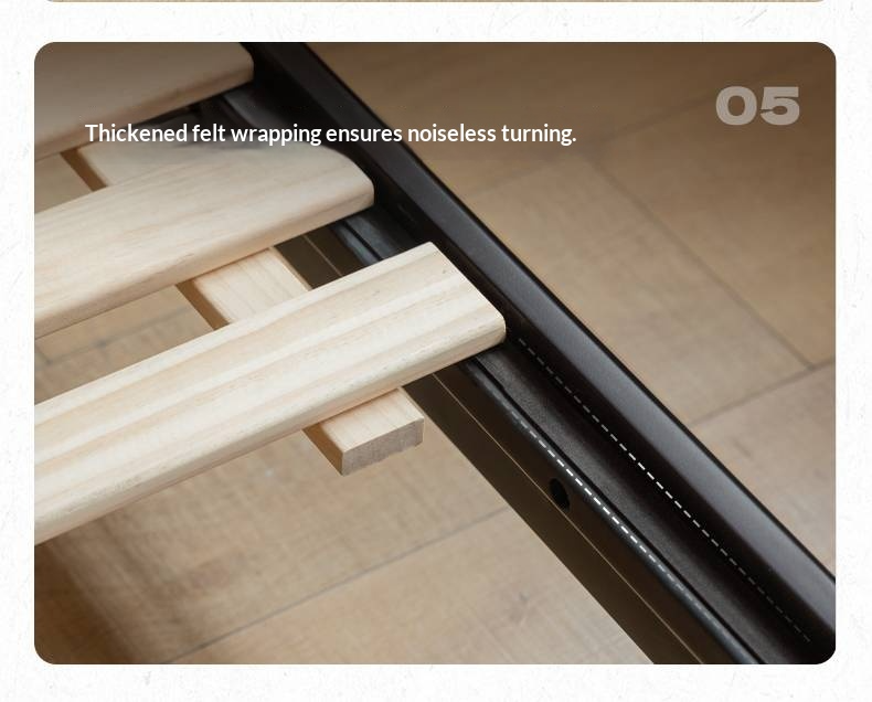 Rubberwood Solid Wood Bed — Modern Minimalist Black Design with Soft Headboard