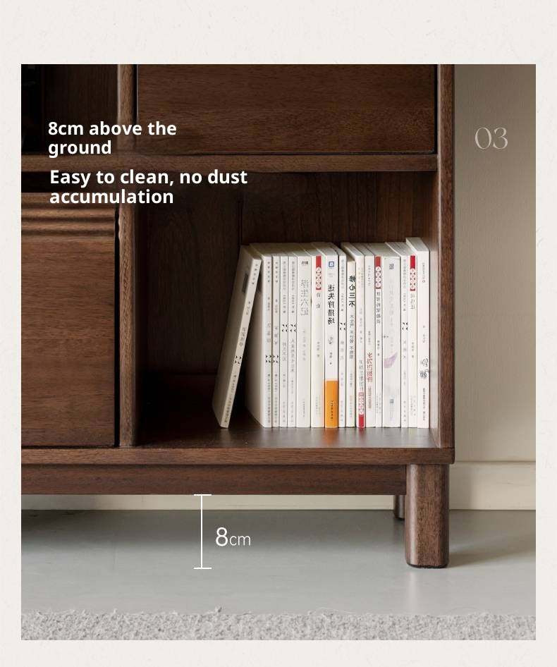 Sandalwood Solid Wood Light Luxury Style Bookshelf