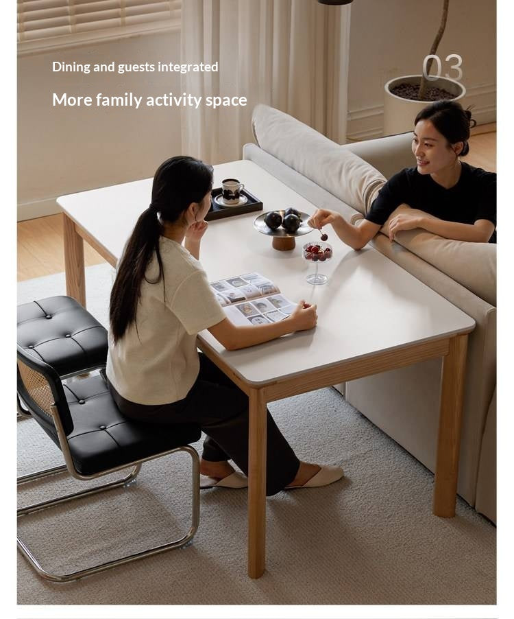 Ash, Oak Solid Wood Modern Minimalist Style Slab Dining Table