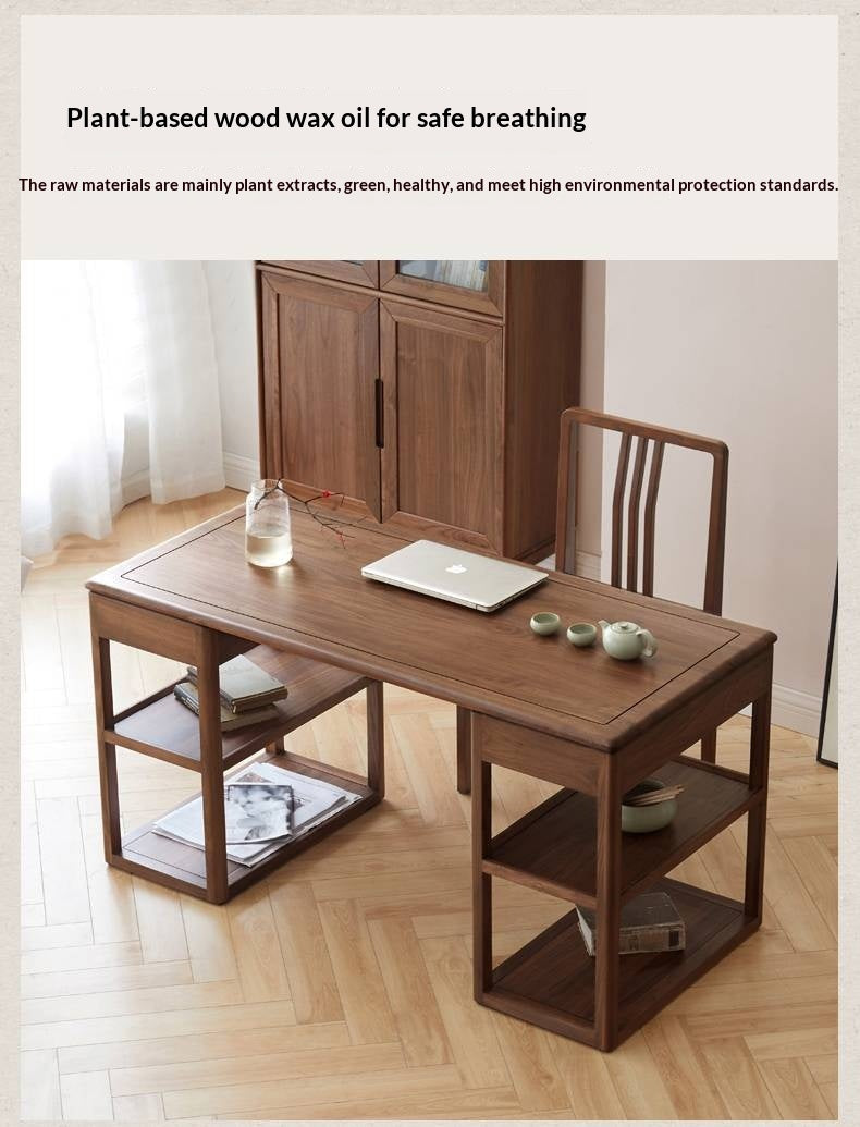 Black Walnut Solid Wood Modern Study Desk