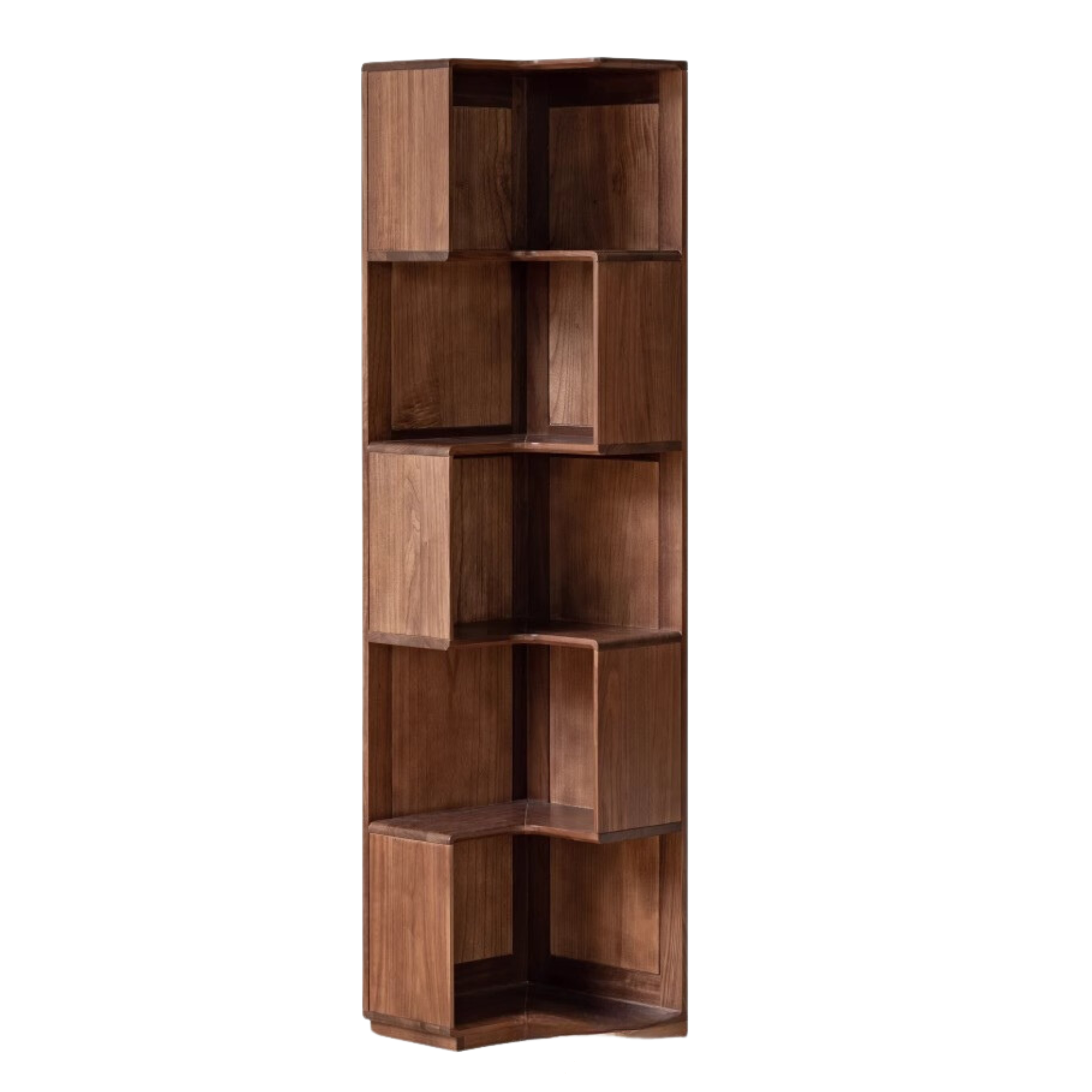 Black walnut solid wood corner storage bookcase<