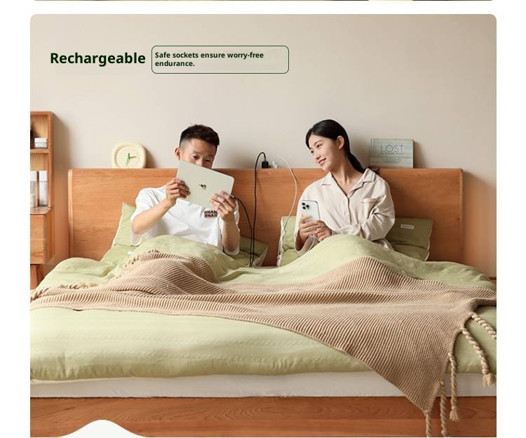 Cherry Solid Wood Night Light Suspended Box Bed