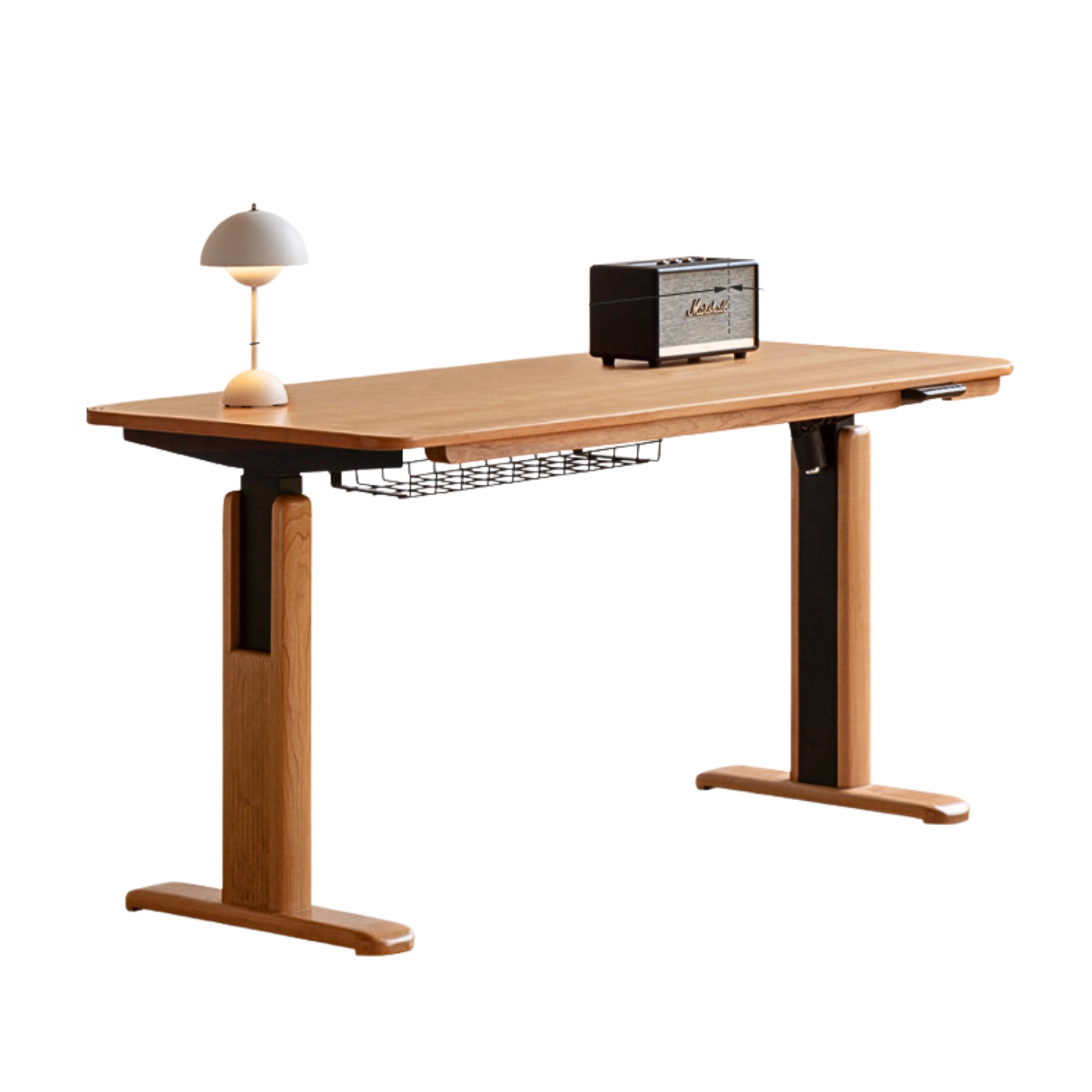 Cherry Wood  Electric Elevating Desk-